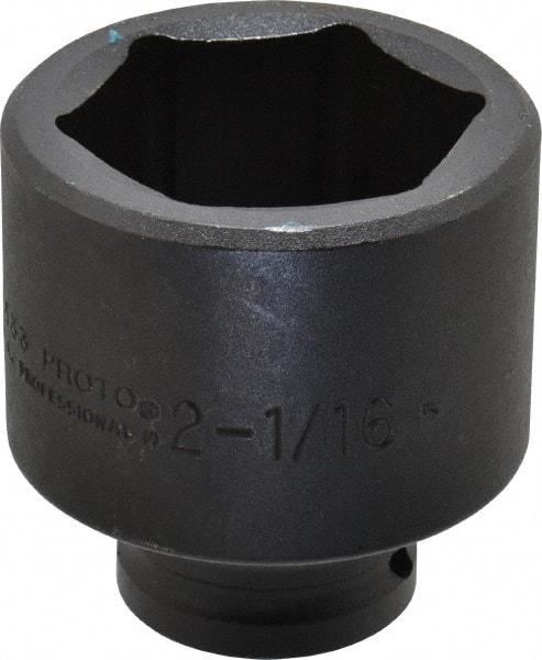 Proto - 3/4" Drive 2-1/16" Standard Impact Socket - 6 Points, 3-3/32" OAL - Exact Industrial Supply