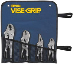 Irwin - 4 Piece Locking Plier Set - Comes in Nylon Roll - Exact Industrial Supply