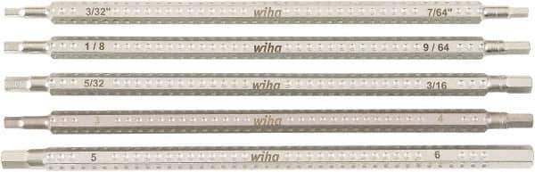 Wiha - 5 Piece Hex Drive Bit Set - Ball End Hex Point - Exact Industrial Supply