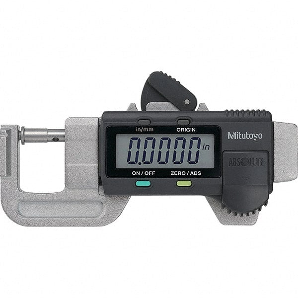 Mitutoyo - Electronic Thickness Gages Minimum Measurement (mm): 0.00 Minimum Measurement (Decimal Inch): 0.0000 - Exact Industrial Supply