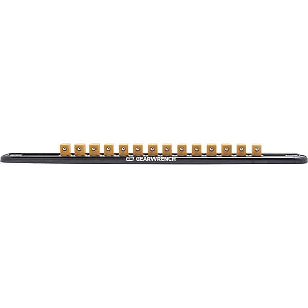 Socket Holders & Trays; Type: Clip Rail; Holds Number of Pieces: 14; Number Of Sockets Held: 14; Overall Length: 12 in; Overall Width: 1.125 in; Overall Height: 1 in; Color: Black; Width (Inch): 1.125 in; Height (Inch): 1 in; Color: Black; Tool Type: Clip