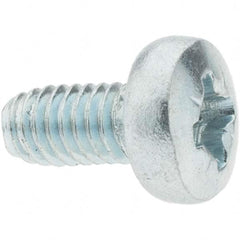 M4x0.7 Coarse 10mm Long Phillips Thread Cutting Screw 12L14 Steel, Pan Head, Self Drilling Point, Zinc-Plated