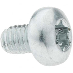 M4x0.7 Coarse 10mm Long 6-Lobe Pin Thread Cutting Screw 12L14 Steel, Pan Head, Self Drilling Point, Zinc-Plated