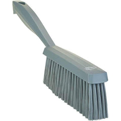 Vikan - 14" OAL, Polyester Staple Set Bench Brush - 2" Bristle Length, 6-3/8" Long Head, Straight Polypropylene Handle, Gray - Exact Industrial Supply