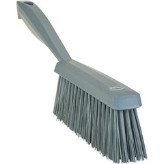Vikan - 14" OAL, Polyester Staple Set Bench Brush - 2" Bristle Length, 6-3/8" Long Head, Straight Polypropylene Handle, Gray - Exact Industrial Supply