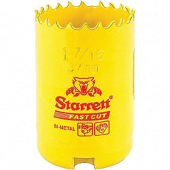 Starrett - 1-7/16" Diam, 1-5/8" Cutting Depth, Hole Saw - High Speed Steel Saw, Toothed Edge - Exact Industrial Supply