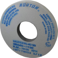 Norton - 14" Diam x 5" Hole x 1-1/2" Thick, I Hardness, 46 Grit Surface Grinding Wheel - Aluminum Oxide, Type 1, Coarse Grade, 1,800 Max RPM, Vitrified Bond, No Recess - Exact Industrial Supply