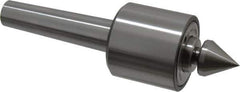 Riten - MT3 Taper Shank, 2-1/8" Head Diam Live Center - 5,000 Max RPM, 2" Head Length, 1" Point Diam, 1/4" Point Len, 350 Lb Max Workpc, 2" OAL, Male Point - Exact Industrial Supply