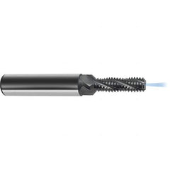 Guhring - M8x1 Metric Fine , 6.4mm Cut Diam, 3 Flute Solid Carbide Helical Flute Thread Mill - Internal Thread, 20.5mm LOC, 74mm OAL, 10mm Shank Diam - Exact Industrial Supply