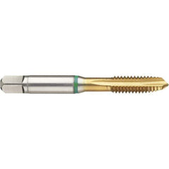 Guhring - #4-48 UNC 3 Flute 3B Plug Spiral Flute Tap - High Speed Steel, TiN Finish, 2" OAL, H2/H3, Series 3391 - Exact Industrial Supply