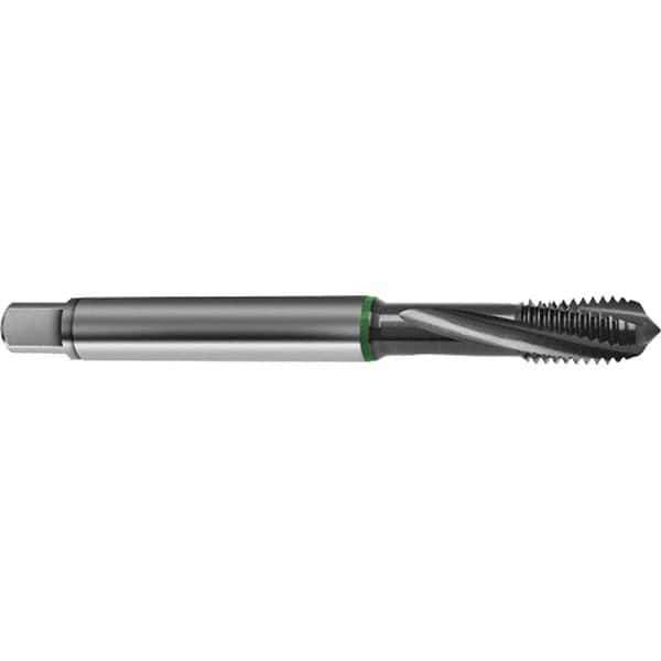 Guhring - M20x2.50 Metric 4 Flute 6H Bottoming Spiral Flute Tap - High Speed Steel, TiCN Finish, 140mm OAL, Right Hand Flute, Right Hand Thread, D6/D7, Series 4154 - Exact Industrial Supply