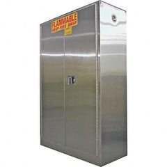 Securall Cabinets - Safety Cabinets Hazardous Chemical Type: Flammable and Combustible Liquids Color: Silver - Exact Industrial Supply