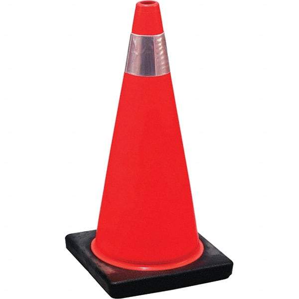 NMC - 28" High, Orange Traffic Cone - 14-1/8" Base Width, Rubber - Exact Industrial Supply