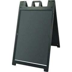 NMC - 24" Wide x 36" High Sign Compatiblity, Rigid Plastic Square Floor Sign Holder - Black, 45" Holder Height - Exact Industrial Supply