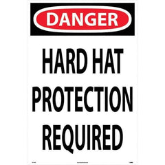 NMC - "Hard Hat Protection Required", 36" Long x 24" Wide, Rigid Plastic Safety Sign - Rectangular, Use for Workplace/Safety - Exact Industrial Supply