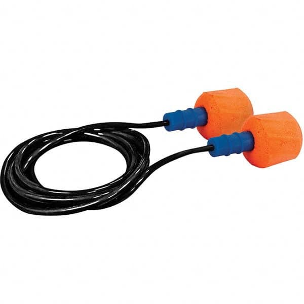 Earplug: 30dB, Polyurethane, Barrel, Push-In Stem, Corded Orange