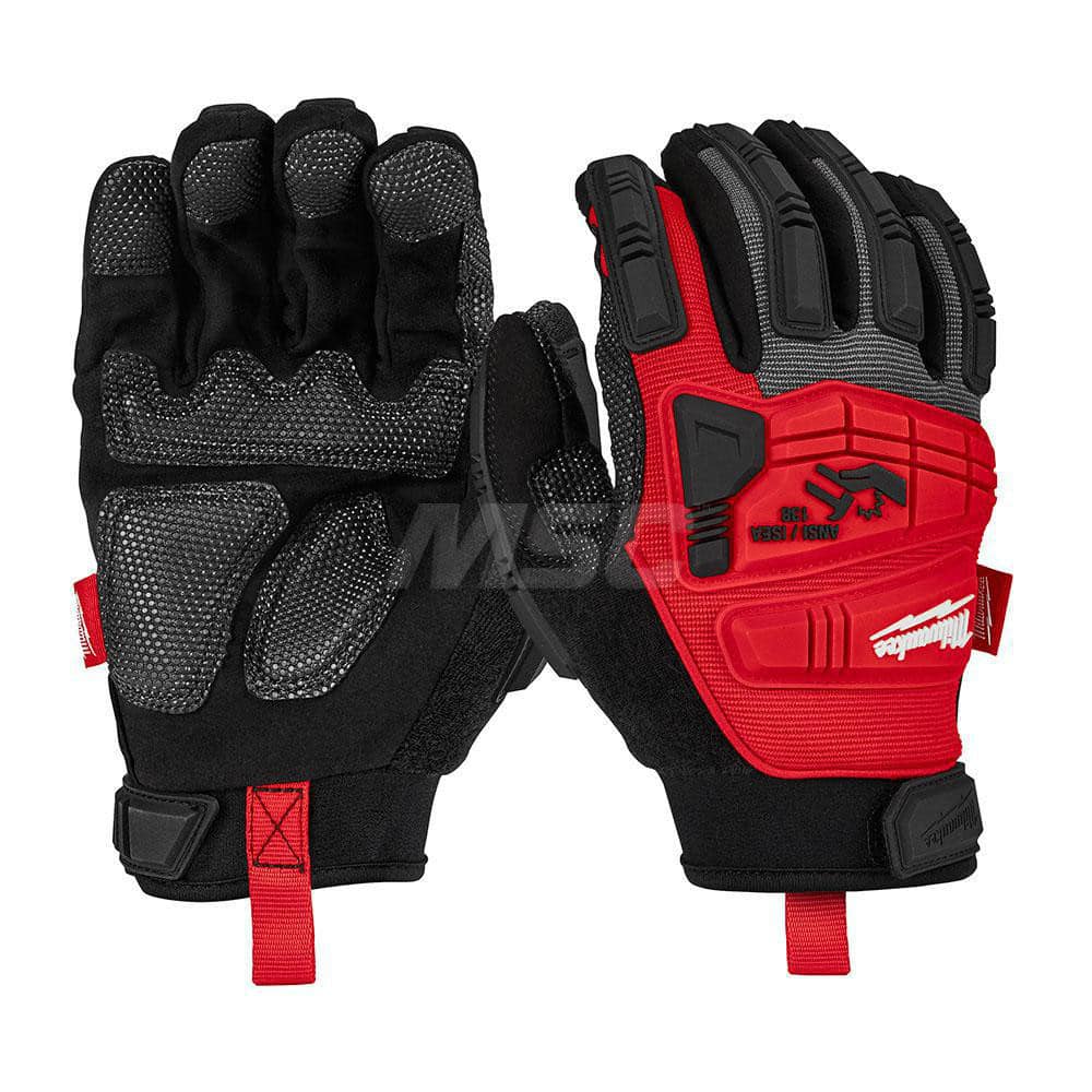 General Purpose Gloves: Size L, Polyester-Lined Black, Smooth Grip