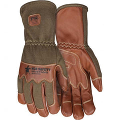 Gloves: Size M, Goatskin Brown, Smooth Grip