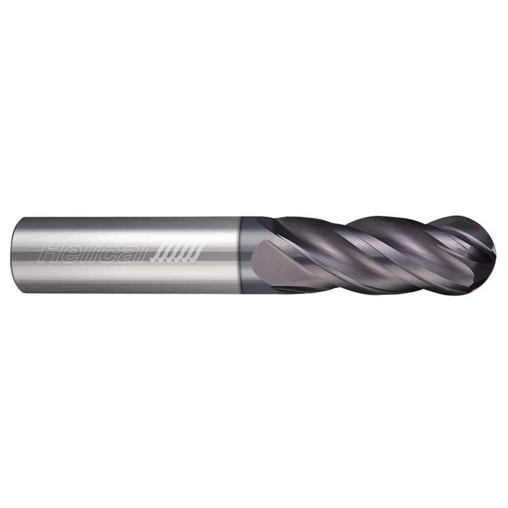 Ball End Mill:  4 Flute,  Solid Carbide 100.0000 mm OAL,  20.0000 mm Shank Dia,  N/A Aplus Coated,  Series  End Mills for Steels - 4 Flute - Ball - Metric - Variable Pitch