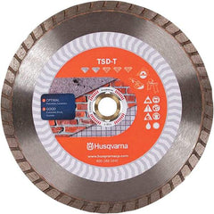 Husqvarna - 7" Diam, 5/8 & 7/8" Arbor Hole Diam, Continuous Edge Tooth Wet & Dry Cut Saw Blade - Diamond-Tipped, Fast Cutting & Smooth Action, Standard Round Arbor - Exact Industrial Supply