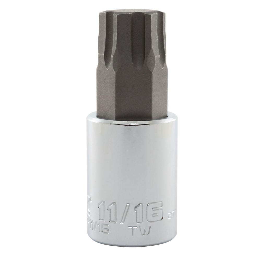 Hand Hex & Torx Bit Sockets; Socket Type: Hex Bit Socket; Tool Type: Hex Bit Socket; Hex Size (Inch): 11/16 in; Bit Length (Inch): 2-3/4; Bit Length: 2.75 in; Insulated: No; Material: Steel; Finish: Chrome-Plated; Overall Length (Inch): 2-3/4 in; Non-spar