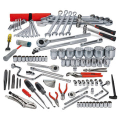 Combination Hand Tool Sets; Set Type: Master Tool Set; Container Type: Chest; Measurement Type: Metric; Container Material: Aluminum; Drive Size: 1/2; 1/4; 3/8; Insulated: No; Case Type: Top Chest
