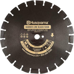 Husqvarna - 20" Diam, 1" Arbor Hole Diam, Continuous Edge Tooth Wet & Dry Cut Saw Blade - Diamond-Tipped, General Purpose Action, Standard Round Arbor - Exact Industrial Supply