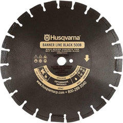 Husqvarna - 24" Diam, 1" Arbor Hole Diam, Continuous Edge Tooth Wet & Dry Cut Saw Blade - Diamond-Tipped, General Purpose Action, Standard Round Arbor - Exact Industrial Supply