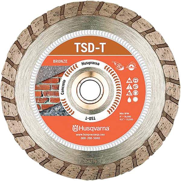 Husqvarna - 10" Diam, 5/8 & 7/8" Arbor Hole Diam, Continuous Edge Tooth Wet & Dry Cut Saw Blade - Diamond-Tipped, Fast Cutting & Smooth Action, Standard Round Arbor - Exact Industrial Supply