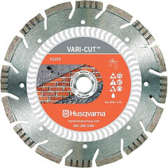 Husqvarna - 10" Diam, 5/8 & 7/8" Arbor Hole Diam, Continuous Edge Tooth Wet & Dry Cut Saw Blade - Diamond-Tipped, Fast Cutting Action, Standard Round Arbor - Exact Industrial Supply