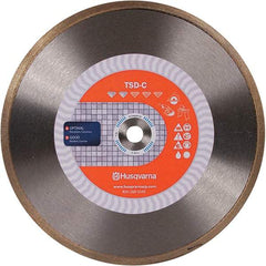 Husqvarna - 10" Diam, 5/8 & 7/8" Arbor Hole Diam, Continuous Edge Tooth Wet & Dry Cut Saw Blade - Diamond-Tipped, Finishing Action, Standard Round Arbor - Exact Industrial Supply