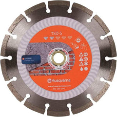 Husqvarna - 10" Diam, 5/8 & 7/8" Arbor Hole Diam, Continuous Edge Tooth Wet & Dry Cut Saw Blade - Diamond-Tipped, Fast Cutting Action, Standard Round Arbor - Exact Industrial Supply