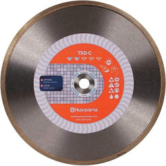 Husqvarna - 7" Diam, 5/8 & 7/8" Arbor Hole Diam, Continuous Edge Tooth Wet & Dry Cut Saw Blade - Diamond-Tipped, Finishing Action, Standard Round Arbor - Exact Industrial Supply