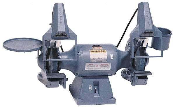 Baldor - 8" Wheel Diam x 1" Wheel Width, 3/4 hp Grinder - 3/4" Arbor Hole Diam, 1 Phase, 1,800 Max RPM, 115/230 Volts - Exact Industrial Supply