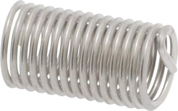 Heli-Coil - M5x0.80 Metric Coarse, 15mm OAL, Free Running Helical Insert - 15-1/8 Free Coils, Tanged, 304 Stainless Steel, Bright Finish, 3D Insert Length - Exact Industrial Supply