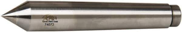 Riten - 0.72" Head Diam, Carbide-Tipped Steel Standard Point Solid Dead Center - B&S 7 Brown & Sharpe Taper, 0.72" Point Diam, 1-1/8" Point Length, 4-3/8" OAL - Exact Industrial Supply