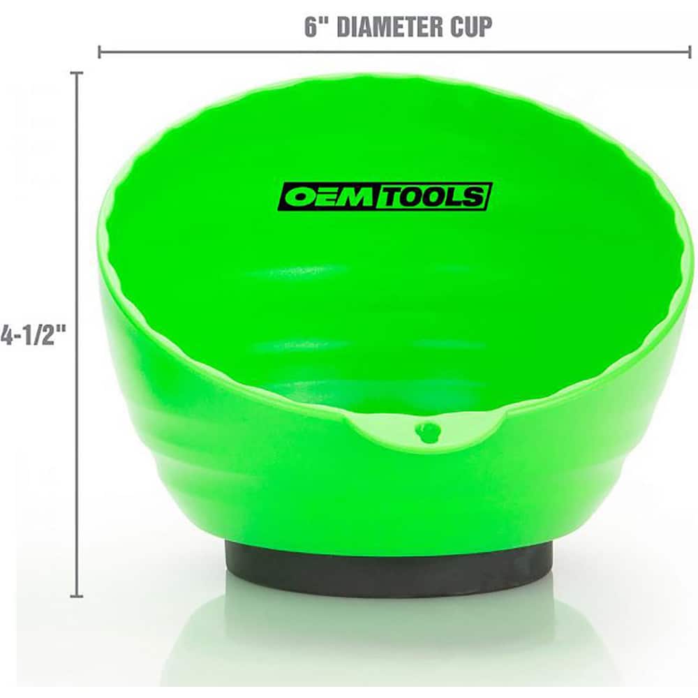 Pots, Pans & Trays; Product Type: Magnetic; Tray Type: Magnetic; Material: Plastic; Load Capacity: 5; Maximum Temperature: 176; Shape: Round; Overall Length: 4.50; Space Saving Features: Stackable; Overall Width: 6; Color: Green; Standards: California Pro