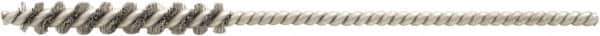 Brush Research Mfg. - 0.156" Diam Helical Stainless Steel Tube Brush - 0.003" Filament Diam, 1" Brush Length, 3" OAL, 0.072" Diam Shank - Exact Industrial Supply