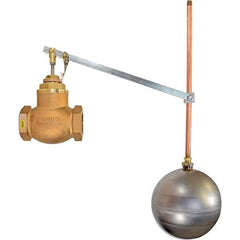 Control Devices - 2" Pipe, Brass & Bronze, Globe Pattern-Single Seat, Mechanical Float Valve - 75 psi, FIP x FIP End Connections - Exact Industrial Supply