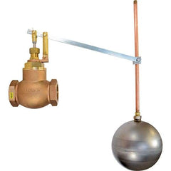 Control Devices - 2" Pipe, Brass & Bronze, Globe Pattern-Single Seat, Mechanical Float Valve - 75 psi, FIP x FIP End Connections - Exact Industrial Supply