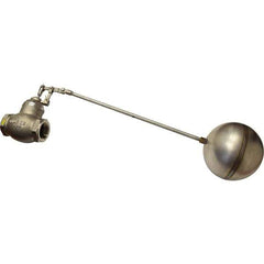Control Devices - 2" Pipe, Stainless Steel, Globe Pattern-Double Seat, Mechanical Float Valve - 75 psi, FIP End Connections - Exact Industrial Supply