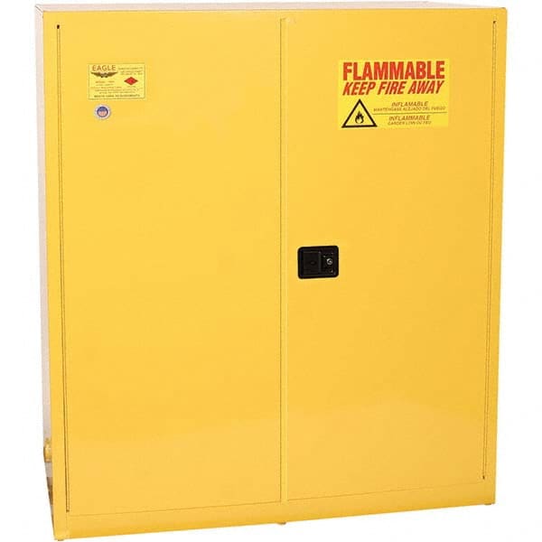 Eagle - Safety Cabinets Hazardous Chemical Type: Flammable and Combustible Liquids Color: Yellow - Exact Industrial Supply