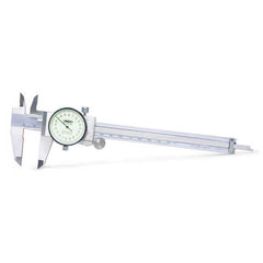 Insize USA LLC - Dial Calipers; Maximum Measurement (mm): 200 ; Dial Graduation (Decimal Inch): 0.001000 ; Accuracy (mm): +/-0.03 ; Jaw Length (mm): 48.00 ; Range Per Revolution (mm): 1.00 ; Dial Face Color: White - Exact Industrial Supply