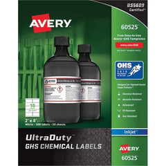 AVERY - Pack of (500), 2" x 4" White Synthetic Film ID Labels - Exact Industrial Supply