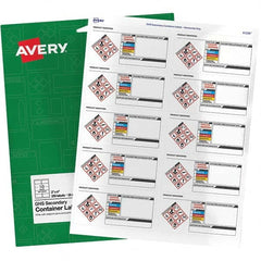 AVERY - Pack of (250), 2" x 4" White Paper ID Labels - Exact Industrial Supply