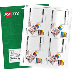 AVERY - Pack of (100), 3-1/2" x 5" White Paper ID Labels - Exact Industrial Supply