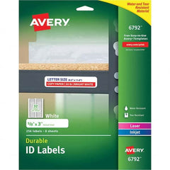 AVERY - Pack of (256), 5/8" x 3" White Paper Multipurpose Labels - Exact Industrial Supply