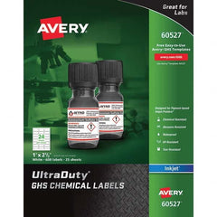 AVERY - Pack of (600), 1" x 2-1/2" White Synthetic Film ID Labels - Exact Industrial Supply