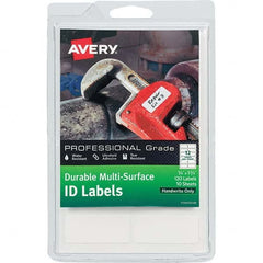 AVERY - Pack of (120), 3/4" x 1-3/4" White Paper Durable Square Labels - Exact Industrial Supply