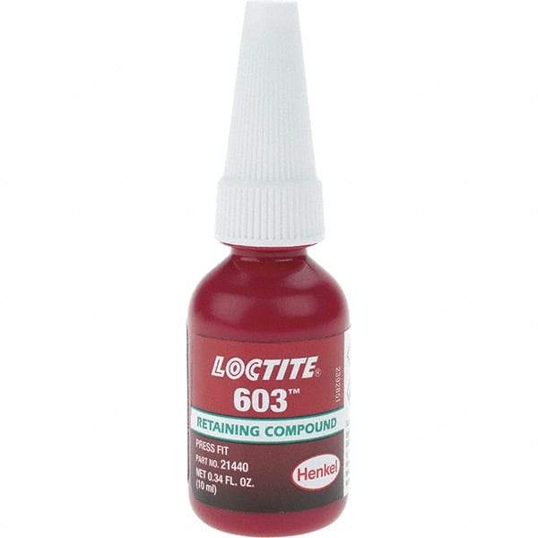 Loctite - 10 mL Tube, Green, Liquid High Strength Retaining Compound - Series 603 - Exact Industrial Supply